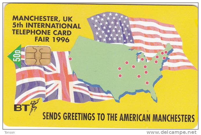 United Kingdom, BCG-002 / PRO-031 ,Manchester International Fair 1996, Mint, 2 Scans. - BT Promociónales