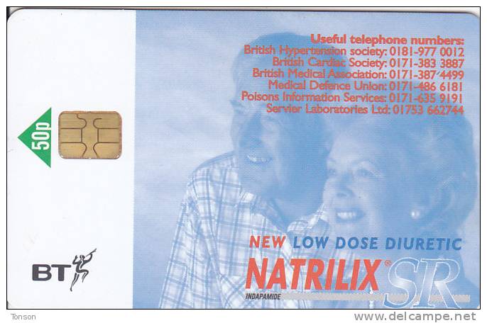 United Kingdom, BCM-016 / PRO-298 , Medical Card, Natrilix, Mint, 2 Scans. - BT Medizinische