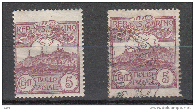 San Marino - 1925 - Veduta - Sass. 107/109/110 (o) (+ 107 *) - Used Stamps