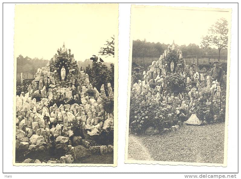 Peut-être Baelen Sur Vesdre ?? - Grotte De Lourdes Chez Un Particulier 1941-Lot De 2 Photos Cartes  à Situer  (1739)b114 - Baelen