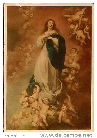 Cartolina LA CONCEPTION IMMACULLEE DE LA VIERGE (Murillo) 1942 - F1 - Paintings