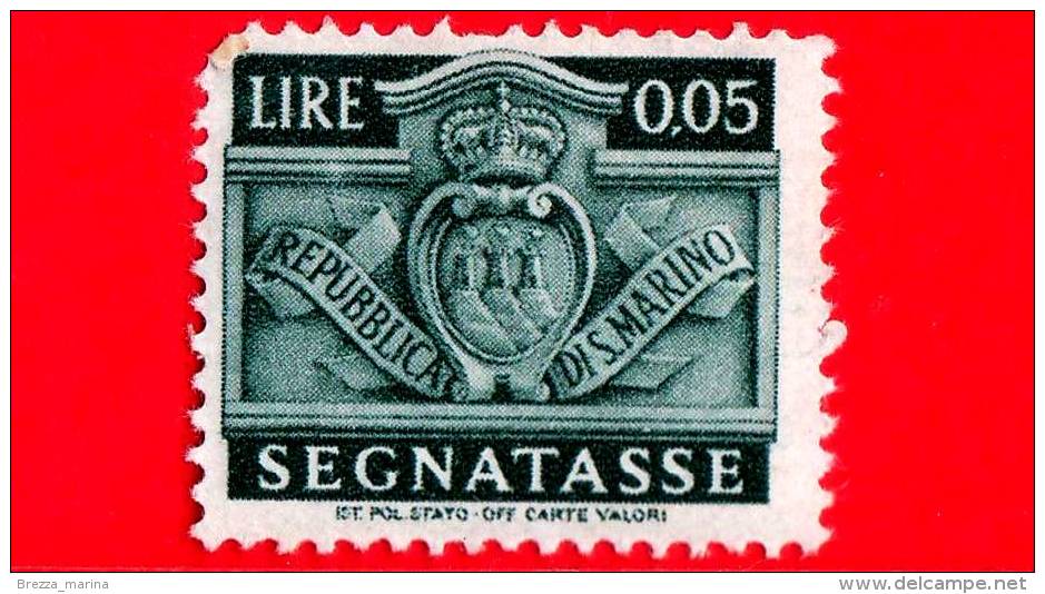 SAN MARINO - 1945 - Nuovo - Stemma - Segnatasse - 5 C. • Stemma Di San Marino • Verde - Postage Due