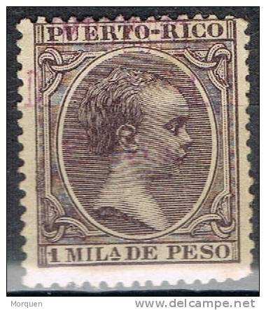 Sello 1 Mils PUERTO RICO, Colonia Española. Habilitado Impuesto Guerra 6 Ctvos * - Porto Rico