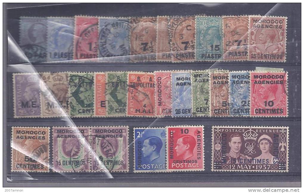 BRITISH COLONIES BRITISH LEVANT POST IN OTTOMAN TURKEY + MOROCCO AGENCIES STAMPS - British Levant