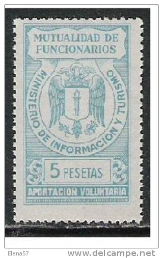 1756-FISCAL MINISTERIO INFORMACION TURISMO 5 PTA** LUJO.MUTUALIDAD DE FUNCIONARIOS.ETAPA FRANCO  Fiscaux Revenue - Revenue Stamps