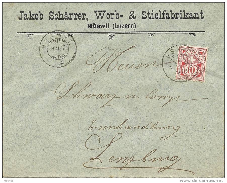 1907 Geschäftsbrief J.Schärrer, Stiefelfabrikant, Hüswil Luzern - Briefe U. Dokumente