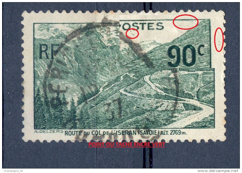 VARIÉTÉS FRANCE  1937   N° 358 COL DE L'ISERAN OBLITÉRÉ YVERT TELLIER 0.30 € - Usati