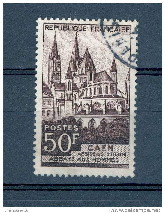 VARIÉTÉS FRANCE 1951  N° 917 ABBAYE AUX HOMMES CAEN  OBLITÉRÉ YVERT TELLIER - Used Stamps