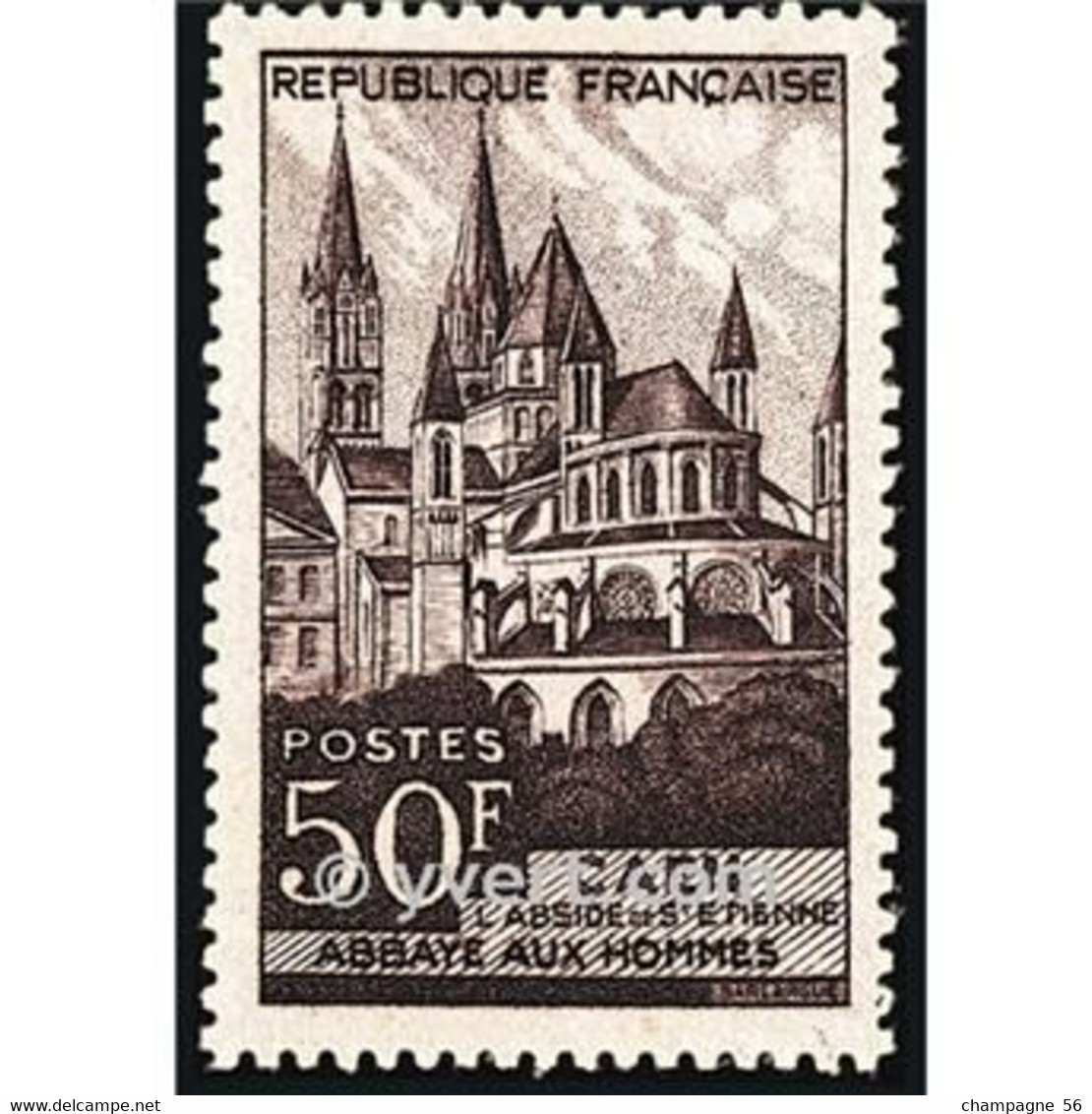 VARIÉTÉS FRANCE 1951  N° 917 ABBAYE AUX HOMMES CAEN  OBLITÉRÉ YVERT TELLIER - Gebraucht