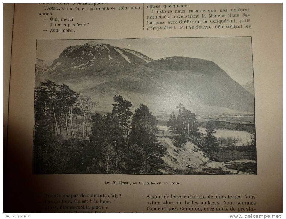 1899 Le Petit Français Illustré :  Highlands (Ecosse): Loch Lomond ; Cosinus ; Le Rire Chez Les Chiens - 1850 - 1899