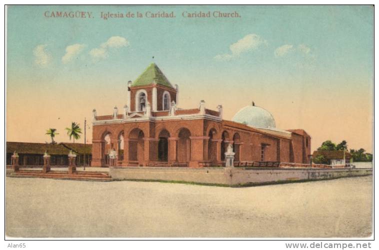 Camagüey Cuba, Caridad Church C1910s Vintage Postcard - Cuba