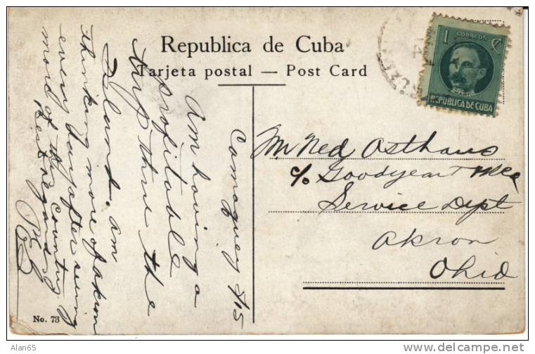 Camagüey Cuba, Caridad Church C1910s Vintage Postcard - Cuba