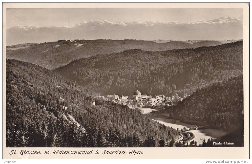 St. Blasien, Mit Höchenschwand Und Schweizer Alpen, Um 1952 - St. Blasien