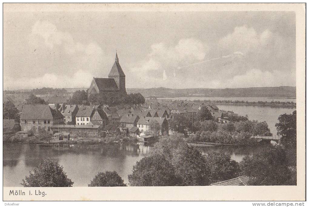 Mölln, Altstadt Mit Kirche, Von Seen Umgeben, Um 1915 - Mölln