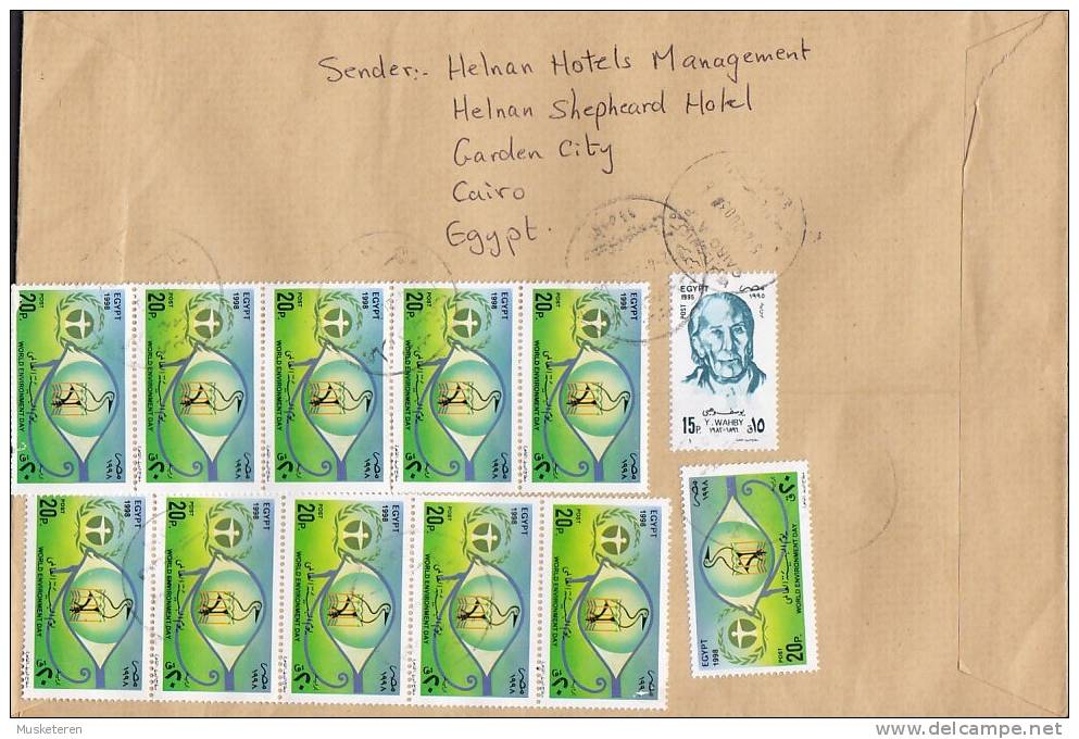 Egypt Egypte Registered HELNAN SHEPHEARD HOTEL Mult Franked CAIRO 2003 Cover Brief To AALBORG Denmark - Briefe U. Dokumente