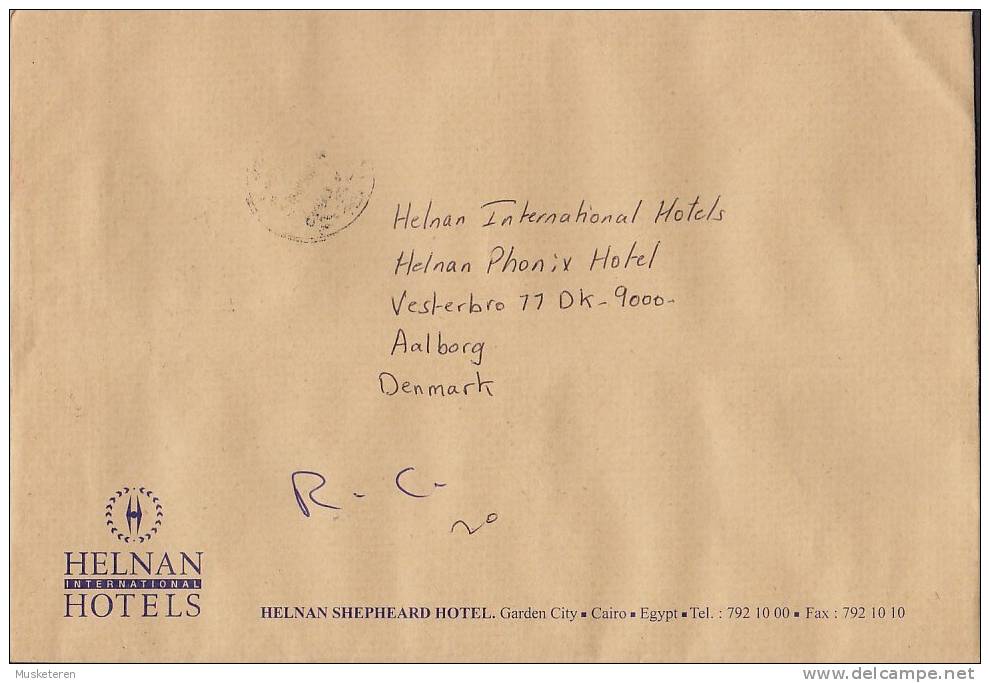 Egypt Egypte Registered HELNAN SHEPHEARD HOTEL Mult Franked CAIRO 2003 Cover Brief To AALBORG Denmark - Covers & Documents