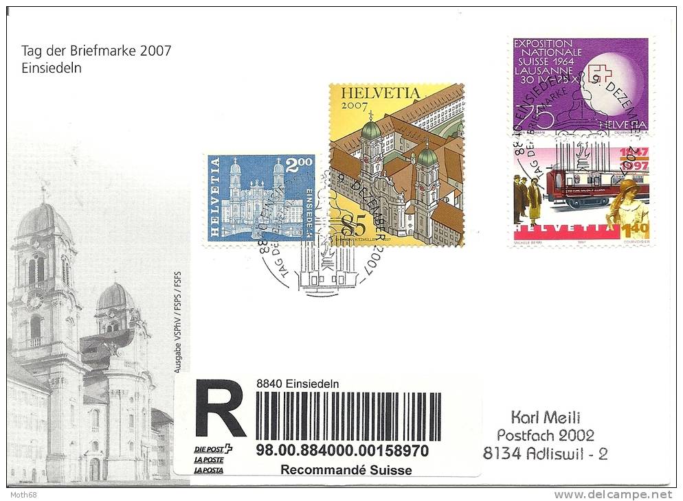 2007 Tag Der Briefmarke Einsiedeln Einschreiben - Storia Postale