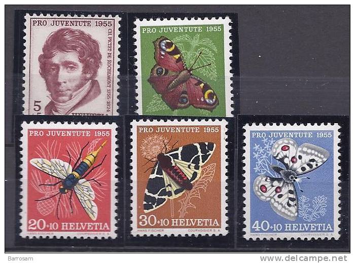 Switzerland1955: INSECTS Michel618-22mnh** - Unused Stamps