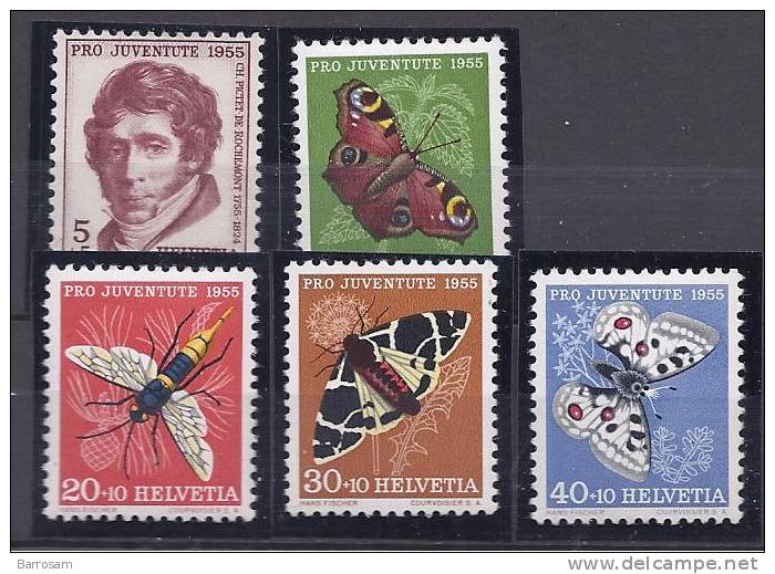 Switzerland1955: INSECTS Michel618-22mnh** - Neufs