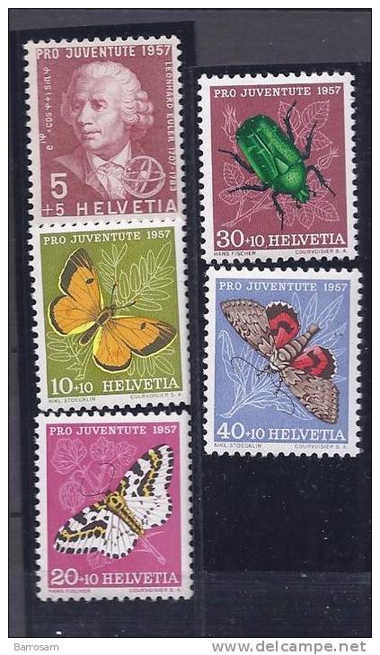 Switzerland1957: INSECTS Michel632-36mnh** - Unused Stamps