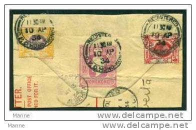 -HongKong-1934-"Part Of Letter To Alberta" (o) - Used Stamps