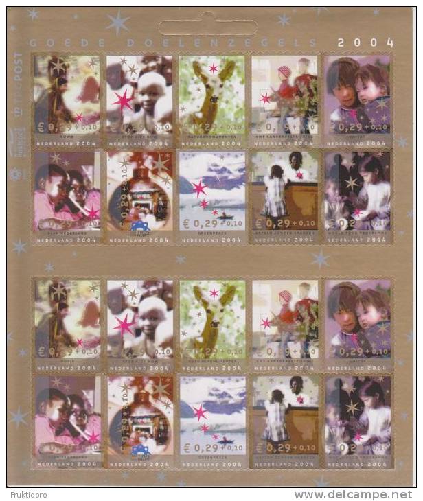 The Netherlands Mi 2254-2263 Christmas Stamps - Charity Novib - Stop AIDS Now - Western Roe Deer - UNICEF 2004 ** - Unused Stamps