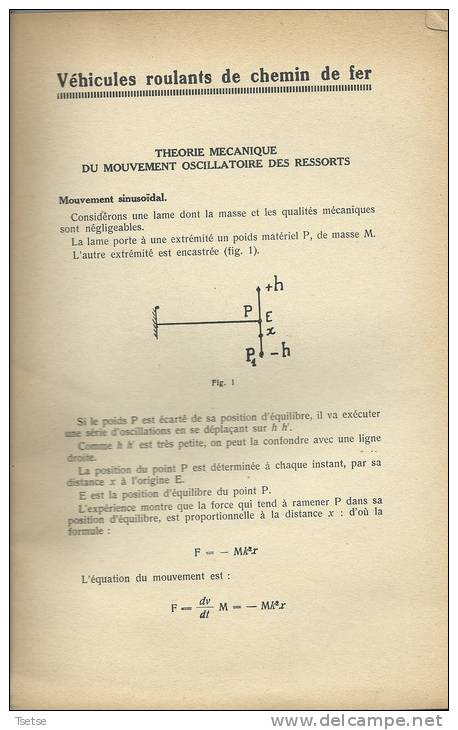 Livre De Théorie Mécanique Sur Le Matériel Roulant Des Chemin De Fer Belges ( SNCB ) - Chemin De Fer