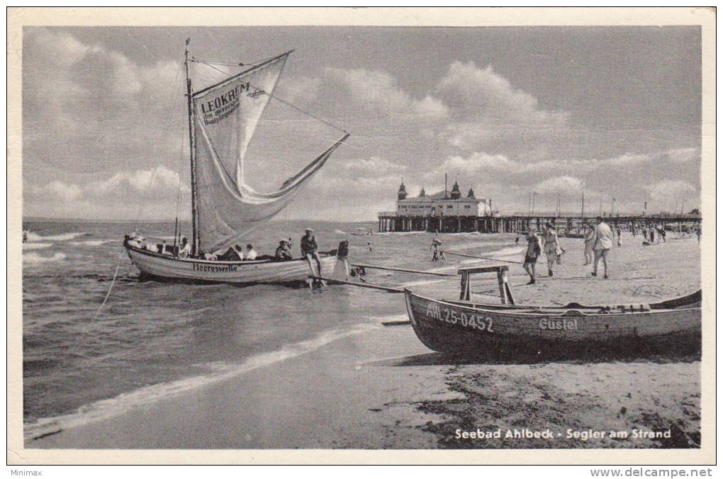 Seebad Ahlbeck - Segler Am Strand, 1958, Animé - Usedom