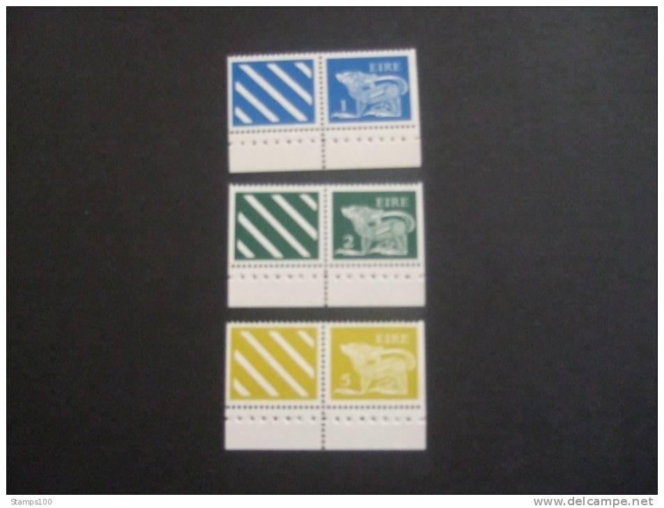 IRELAND 1971/75  MICHEL 251D + 253D + 258D  WITH LABEL  FROM BOOKLET   MNH ** (S1703-124/015) - Ungebraucht