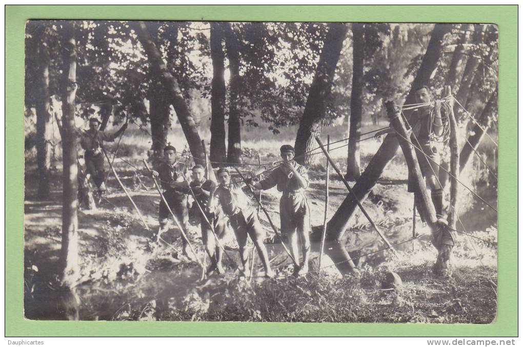 CHAMARANDE, Années 20 : Pont De Singe. Scouts De France. 2 Scans. CARTE PHOTO - Scoutisme