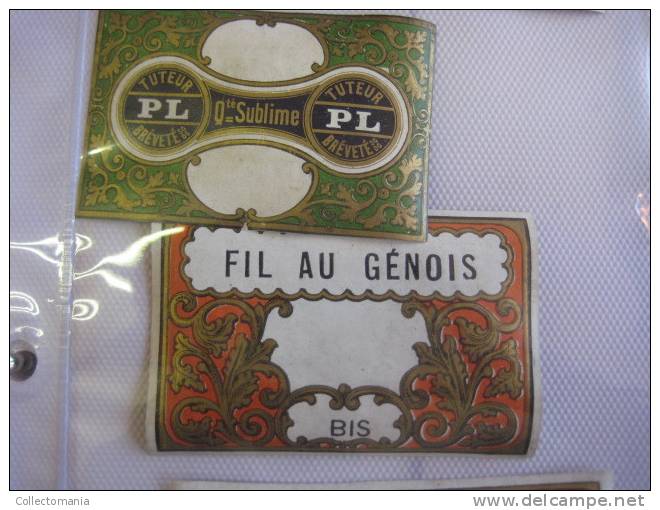 18 labels : before 1900, litho fil de lin extra ,   XIXième; imprimeur PICHOT ETIQUETTES  Excelent collection