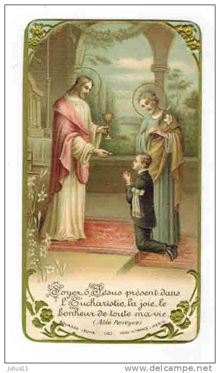 IMAGE PIEUSE : " Soyez Ô Jésus Présent ... Souvenir Communion Eglise Notre Dame Du Marthuret RIOM François CASTA  " - Communion