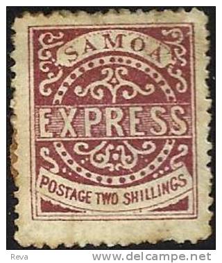 SAMOA 2 SHILLINGS LIGHT BROWN EXPRESS 1877 MHD REPRINT SG? READ DESCRIPTION !! - Samoa (Staat)