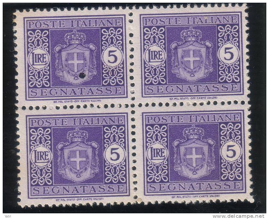 Luogotenenza - Segnatasse Sass. 86-96 in quartine ** MNH - Filigrana ruota