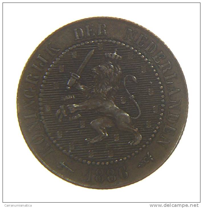 NETHERLANDS - HOLLANDE  - 2 ½ Cents 1886 - WILLIAM III - 1849-1890 : Willem III