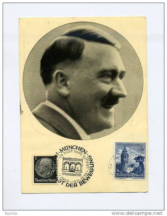 1938 Zeppelin LZ 130 1.Postflug Sudetenland Auf Adolf Hitler Propagandakarte SI 456 - Briefe U. Dokumente