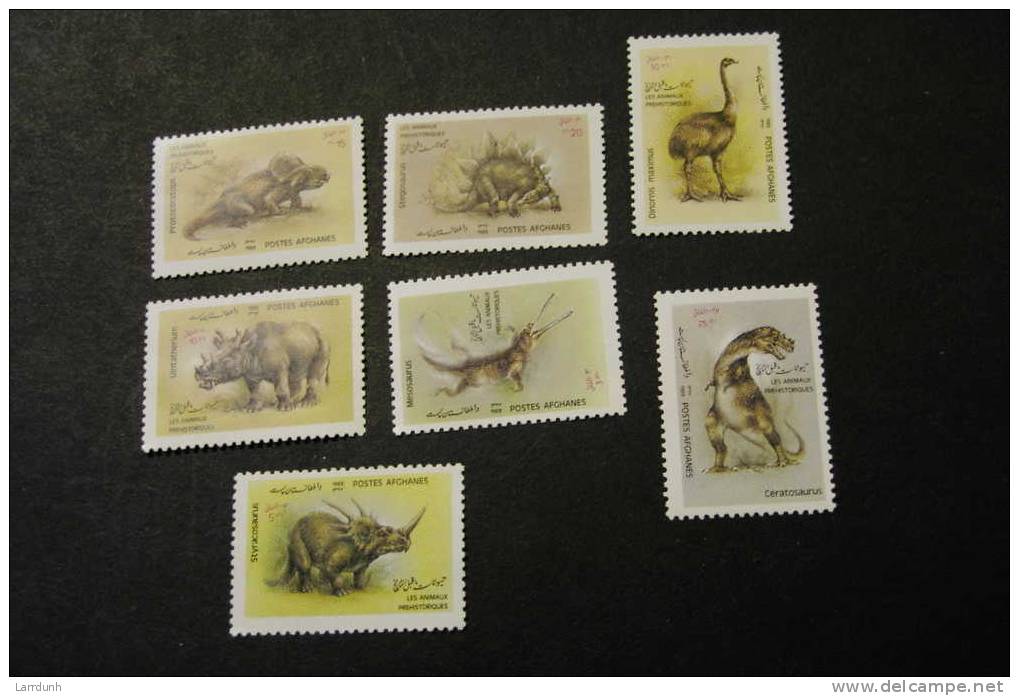 Afghanistan 1279-85 Cpl MNH Prehistoric Animals Dinosaurs Set Of Seven 1988 A04s - Afghanistan