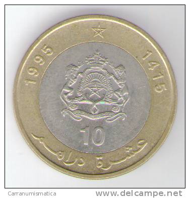 MAROCCO 10 DIRHAMS 1995 BIMETALLICA - Maroc