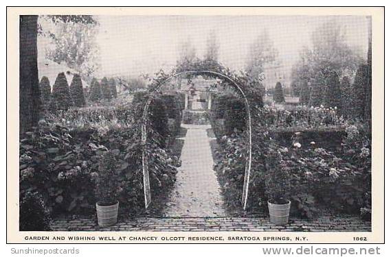 New York Saratoga Springs Garden &amp; Wishing Well At Chauncey Olcott Residence - Saratoga Springs