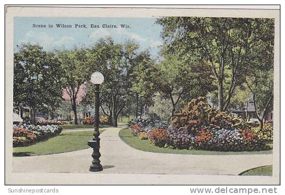 Wisconsin Eau Claire Scene In Wilson Park 1920 - Eau Claire