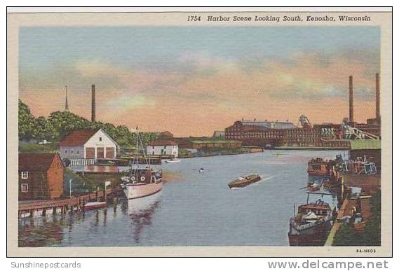 Wisconsin Kenosha Harbor Scene Looking South - Kenosha