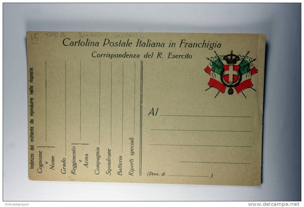 Italy Cartolina Postale In Francgigia, Tipo B - Ganzsachen