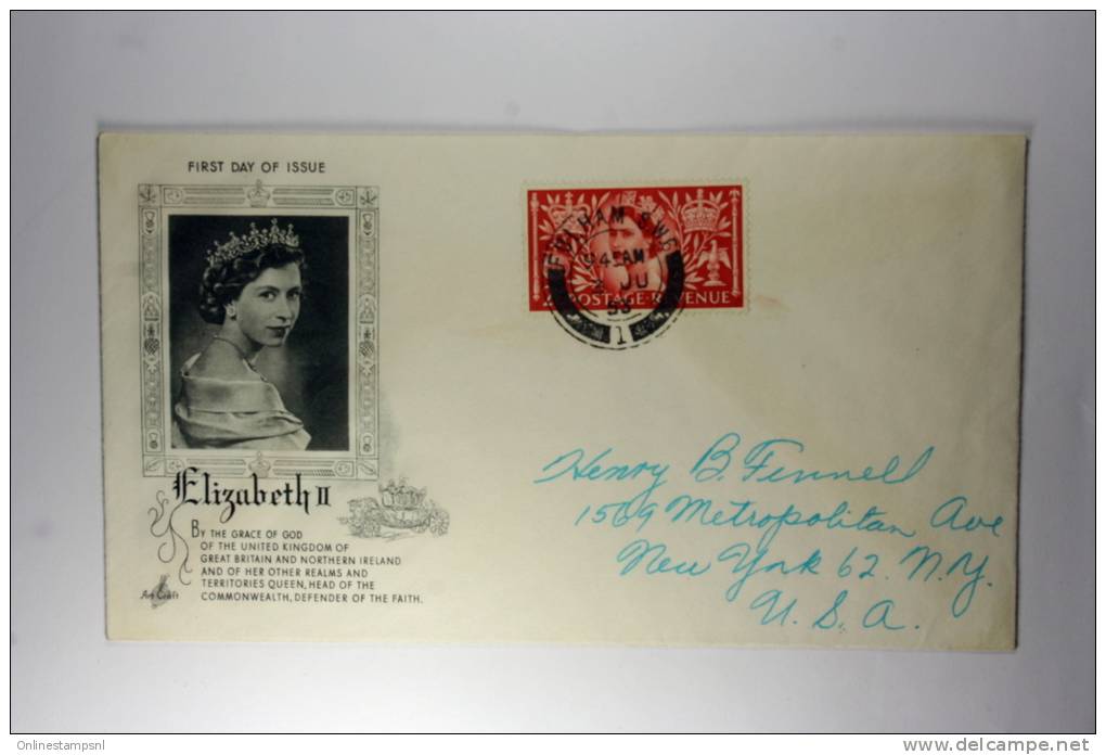 Great Britain Set Of 4 FDC Of The 1953 Coronation - 1952-1971 Em. Prédécimales