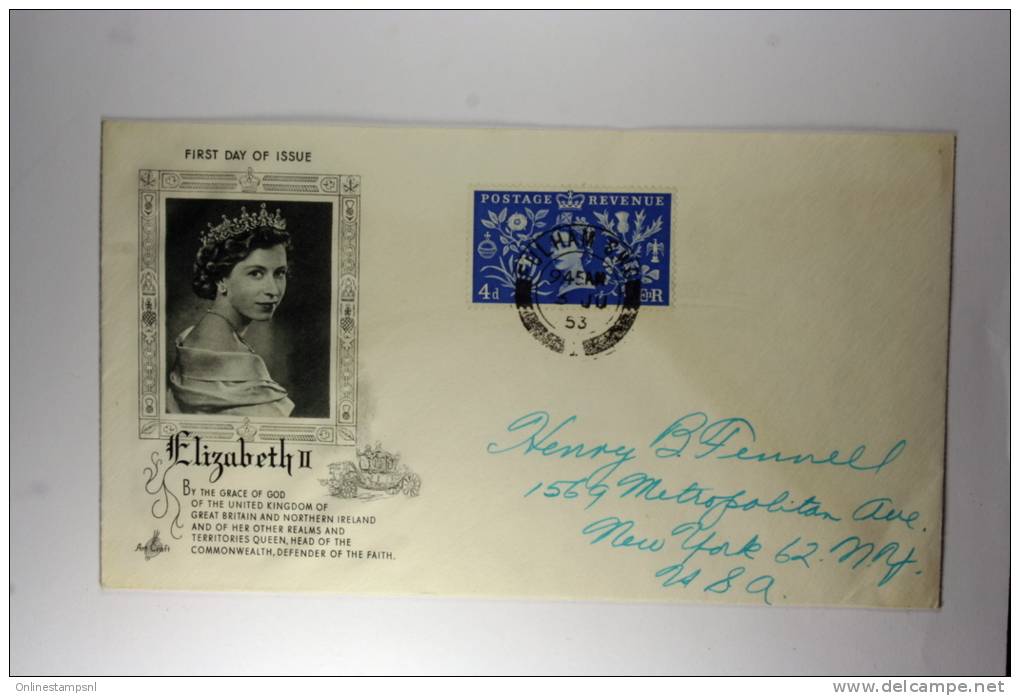 Great Britain Set Of 4 FDC Of The 1953 Coronation - 1952-1971 Dezimalausgaben (Vorläufer)