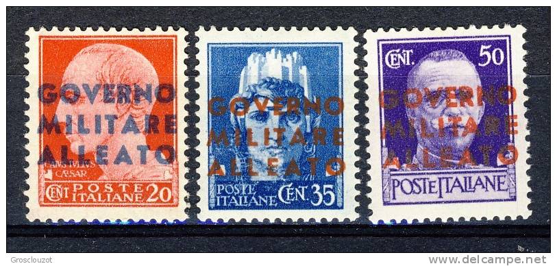 Occupazione Alleata Napoli 1943 SS 2 N. 10 - 12 MNH - Occ. Anglo-américaine: Naples