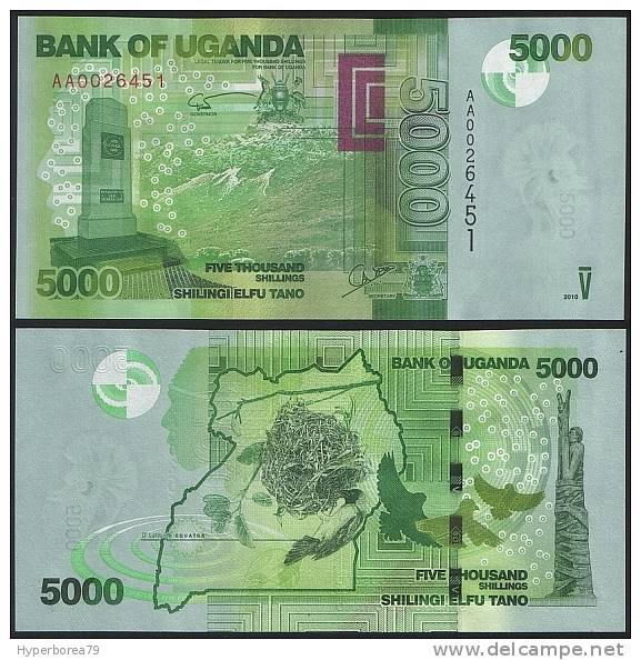 Uganda P 51 - 5000 5.000 Shillings 2010 - UNC - Ouganda