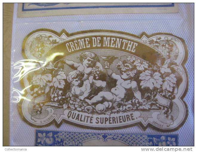 2 Labels  Etiquettes 1870 à 1890  - CREME De Menthe  ANIS Quailté Sup. PRINTER  NISSOU ,  Pichot - Trinken