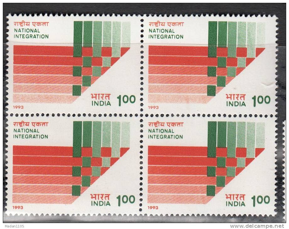 INDIA, 1993, National Integration Campaign,  Block Of 4, MNH, (**) - Ungebraucht