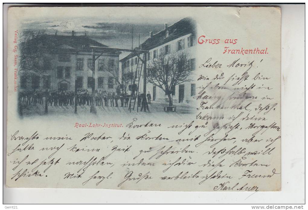 6710 FRANKENTHAL, Real-Lehr-Institut 1898, Kl. Einriss - Frankenthal