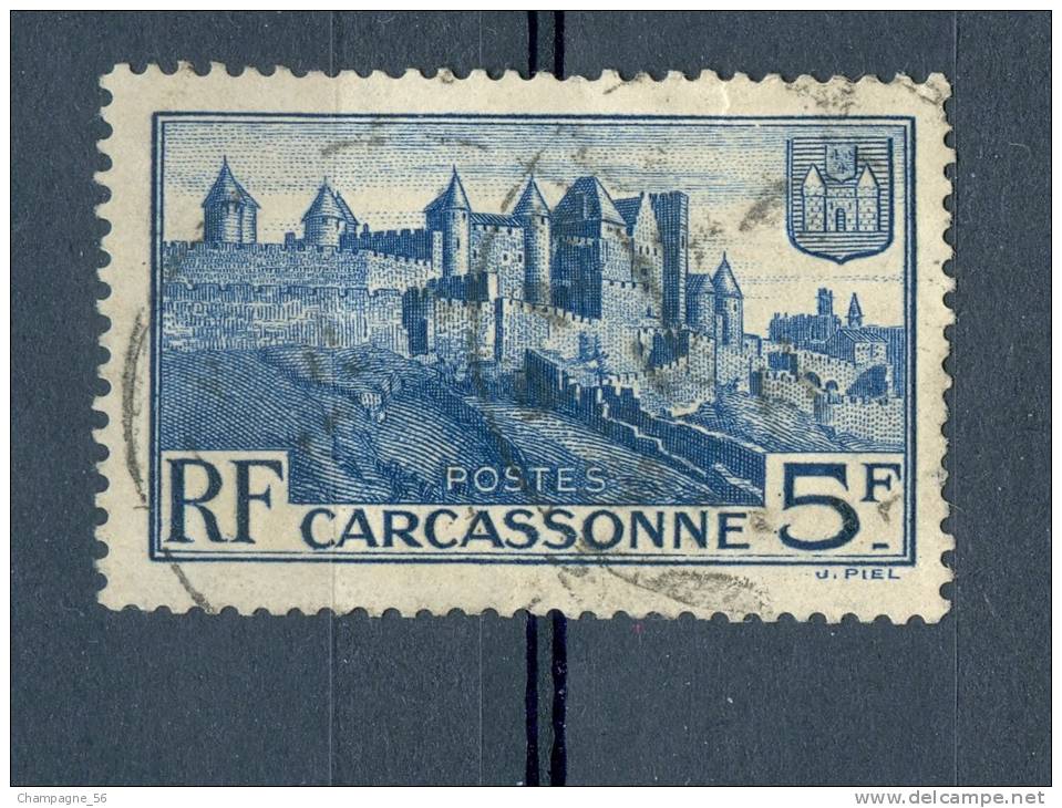 VARIÉTÉS FRANCE  1938  N° 392 CITE DE CARCASSONNE OBLITÉRÉ - Gebruikt